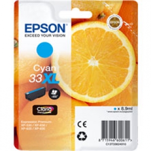 Original Epson C13T33624010 / 33XL Tintenpatrone cyan XL