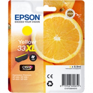 Original Epson C13T33644010 / 33XL Tintenpatrone yellow XL