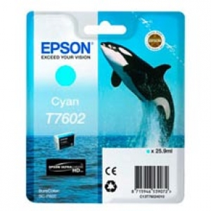 Original Epson C13T76024010 / T7602 Tintenpatrone cyan