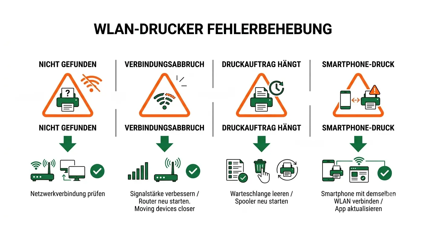Verbindungsfehler beim WLAN-Drucker erkennen und beheben